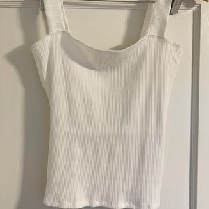 Reformation ribbed tank top white size L